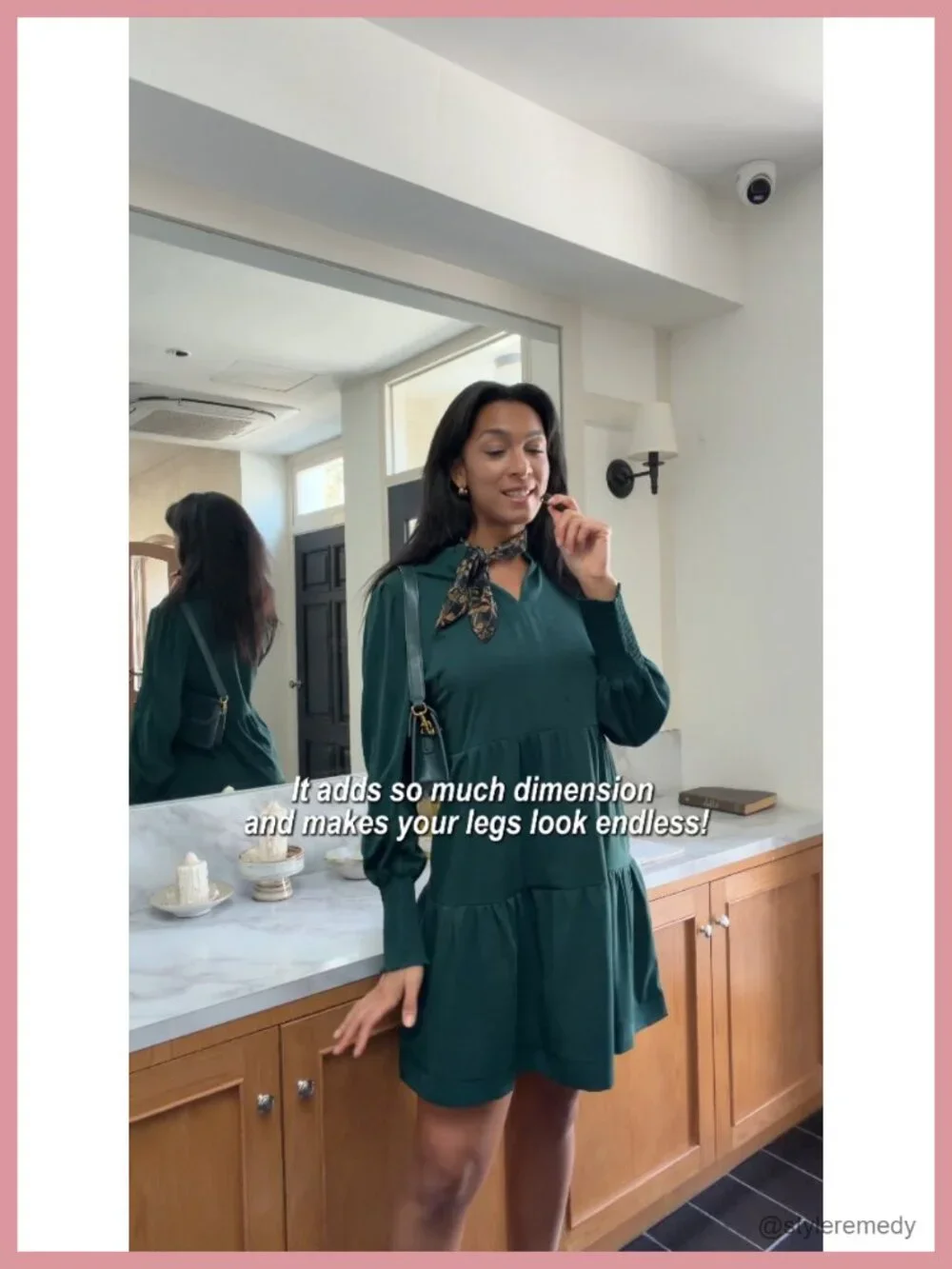 Women's Long Sleeve Tiered Swing Dress with Ruffled Collar, Puff Sleeves